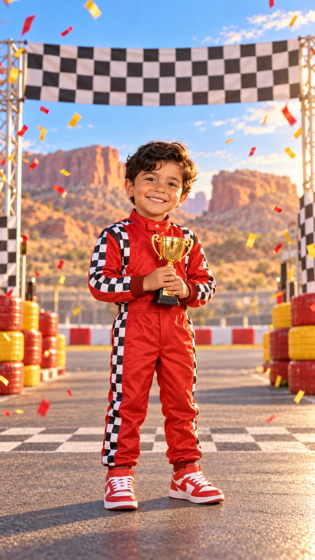 Mateo con su trofeo